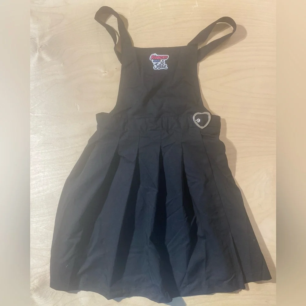 Justice PowerPuff Girls Black Pleated Pinafore Dress Large (12/14) (FS)